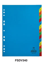 Divider Paper (1-15) A4 Colour with number - Al Masam Stationery LLC